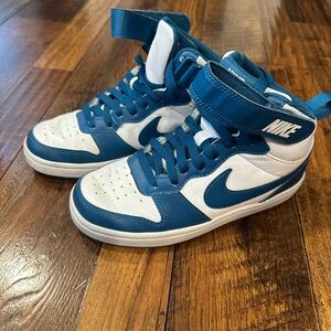 Nike Teal and White High-Top Sneakers